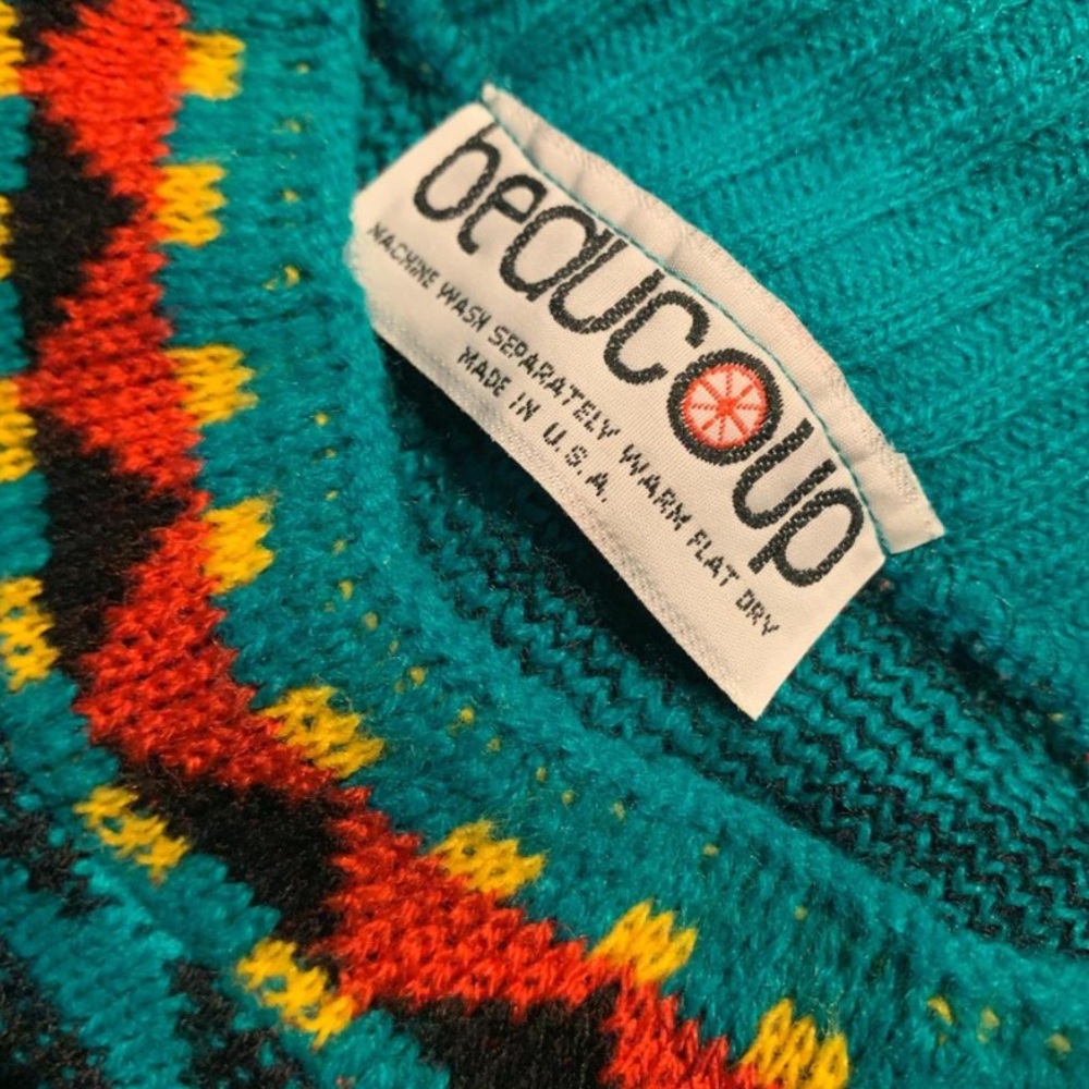 Colorful 80s Patterned Sweater - Picture 2 of 5